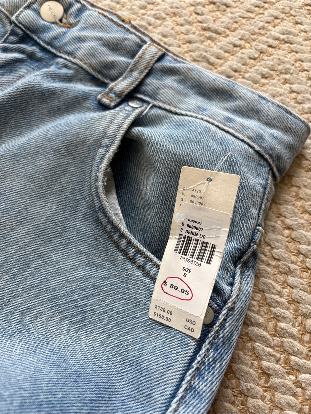 Anthropologie Pilcro The Madi Front Slit Denim Skirt Light Wash Size 8, NWT - Picture 2 of 9